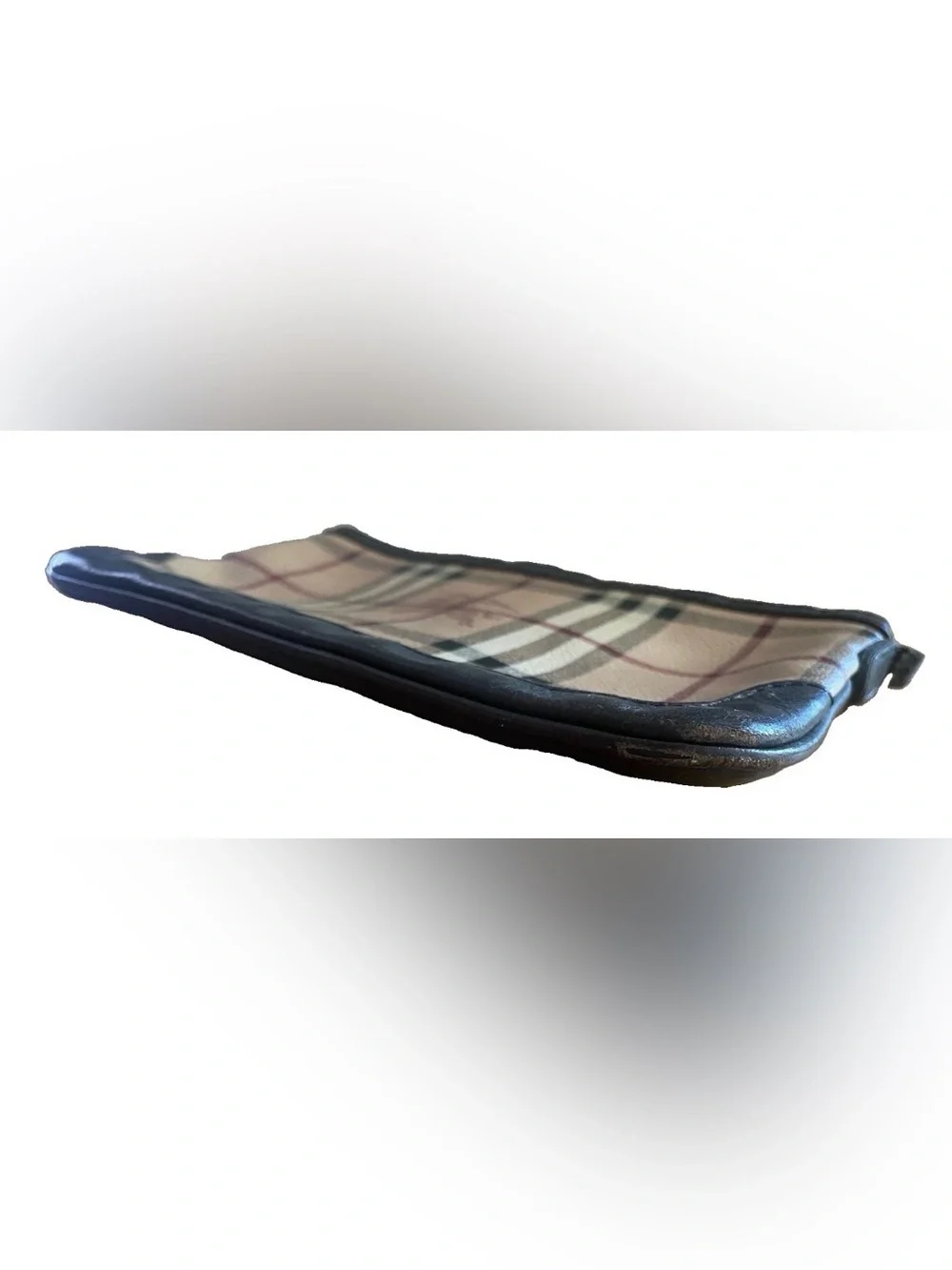 Burberry Haymarket Check Coated Leather Clutch Bag No Strap/Clutch Only